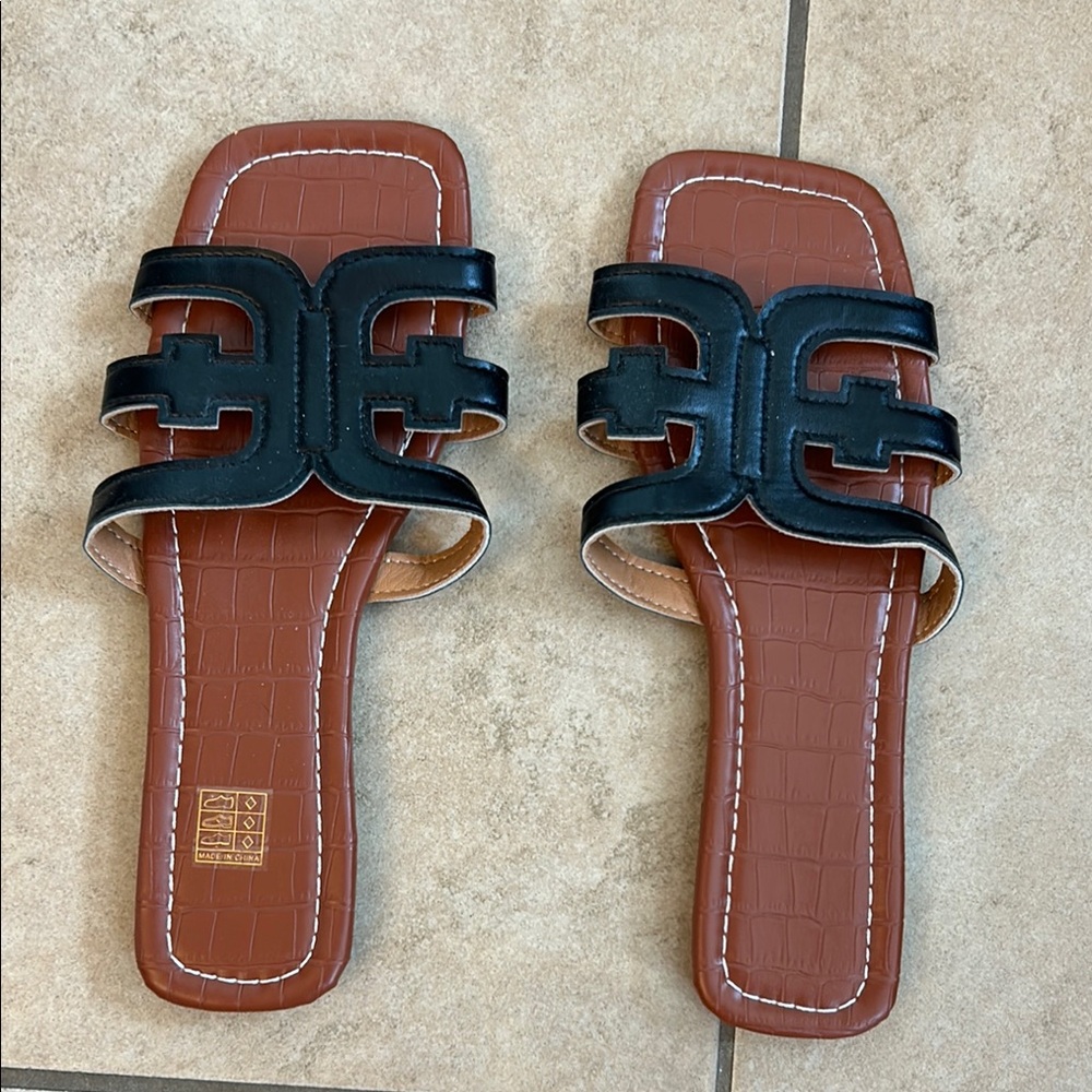 Black and Brown Sandals